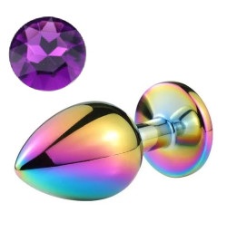 Анальная пробка с кристалом ХАМЕЛЕОН SKN-Rainbow 02, размер S