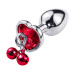 Анальная пробка с кристаллом и колокольчиком Silver Heart RED, Размер M
