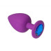 Силиконовая анальная пробка с кристаллом Purple Silicone Sapphire, размер S