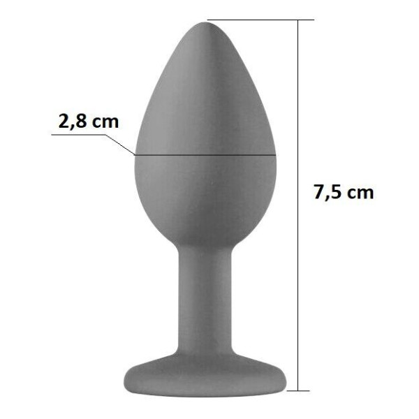 Силиконовая анальная пробка с кристаллом Purple Silicone Sapphire, размер S