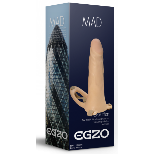 Фаллопротез поясной EGZO MAD, 18,5*4,4 см