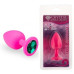 Силиконовая анальная пробка с кристаллом Pink Silicone Emerald, размер M