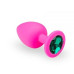 Силиконовая анальная пробка с кристаллом Pink Silicone Emerald, размер M