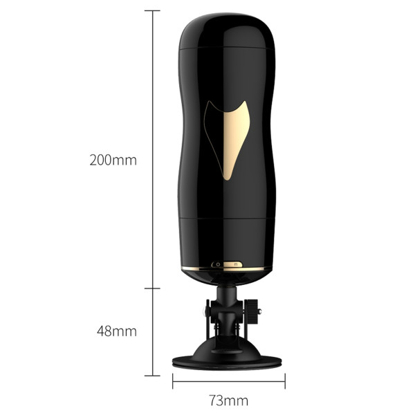 Мастурбатор с двумя входами на присоске FOX Vibrating Masturbation Cup Black
