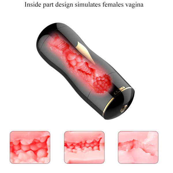 Мастурбатор с двумя входами на присоске FOX Vibrating Masturbation Cup Black