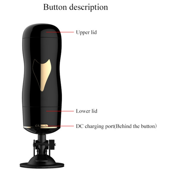 Мастурбатор с двумя входами на присоске FOX Vibrating Masturbation Cup Black