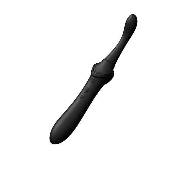 Вагинально-клиторальный вибратор Zalo - Bess Obsidian Black, мультифункциональный с насадками
