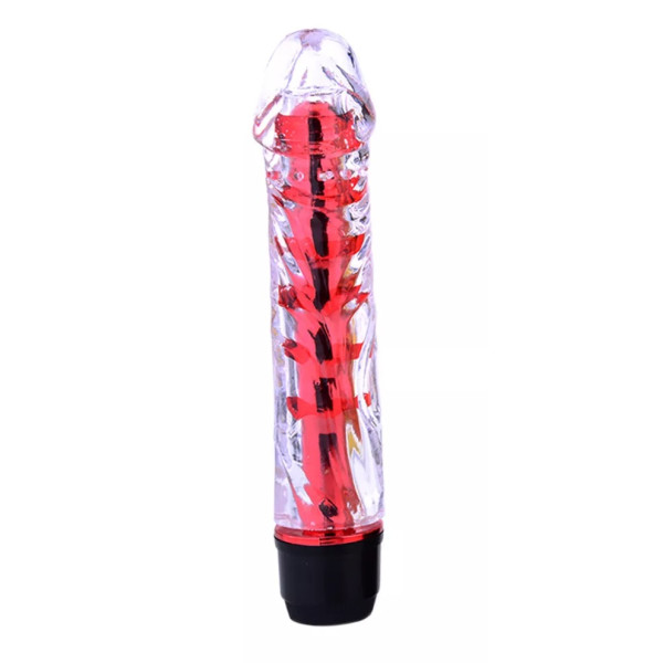 Вагинальный вибратор XESE Cristal Red, длина 17,5 см, диаметр 3,5 см