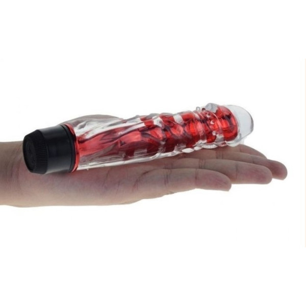 Вагинальный вибратор XESE Cristal Red, длина 17,5 см, диаметр 3,5 см