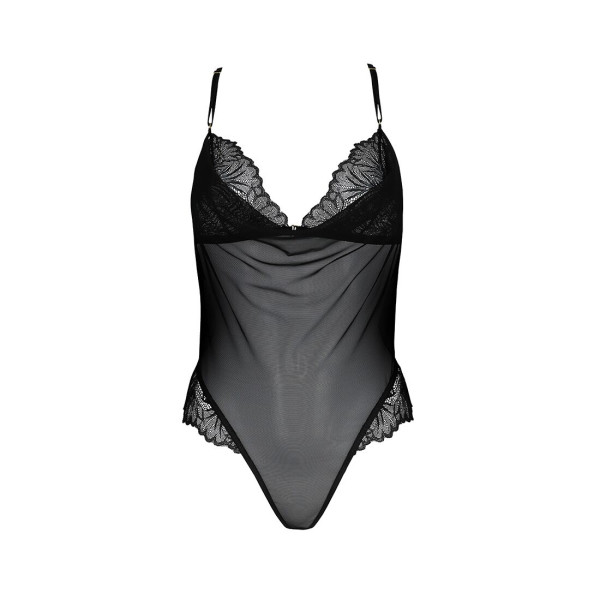 Сетчатое боди с кружевным лифом Passion DELIENA BODY L/XL black