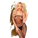 Бодистокинг с чулками и геометрическим рисунком Penthouse - Firecracker Black размер XL