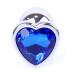 Анальная пробка Boss Series - Jewellery Silver Heart PLUG Dark Blue S