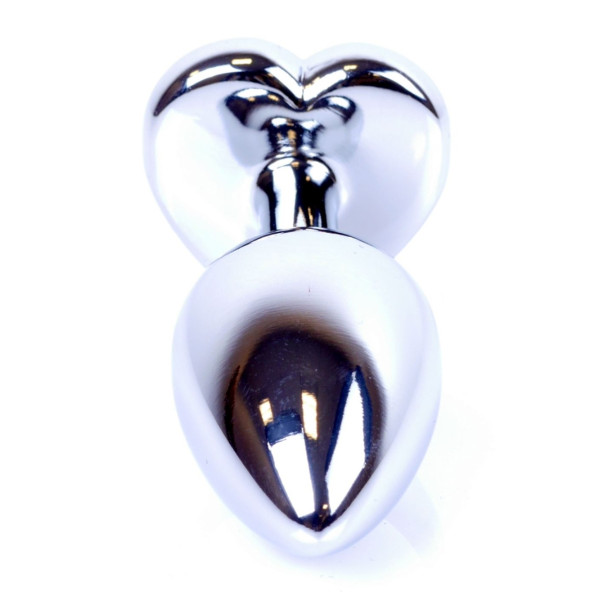 Анальная пробка Boss Series - Jewellery Silver Heart PLUG Dark Blue S