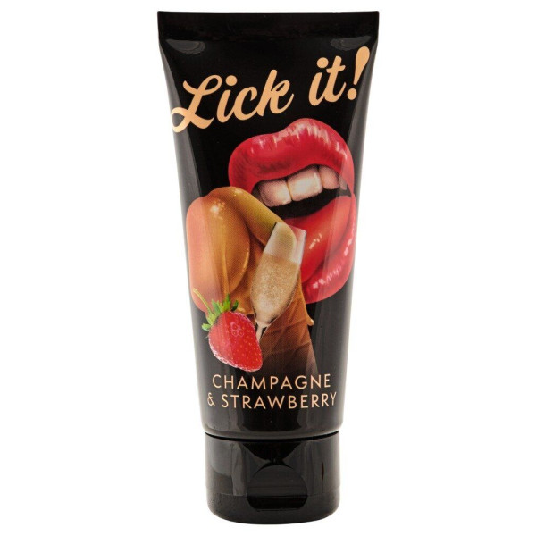 Лубрикант оральный Lick-it Champagne & Strawberry, 100 мл