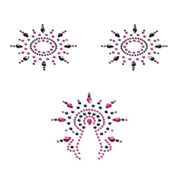 Пэстис из кристаллов Petits Joujoux Gloria set of 3 - Black/Pink