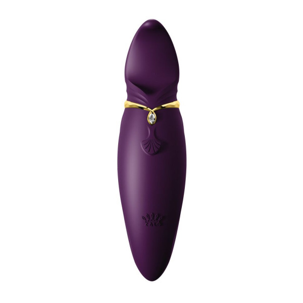 Вибратор 2в1 с язычком Zalo ? Hero Twilight Purple, кристалл Swarovski