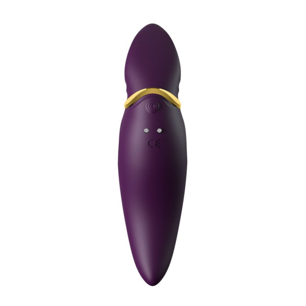 Вибратор 2в1 с язычком Zalo ? Hero Twilight Purple, кристалл Swarovski