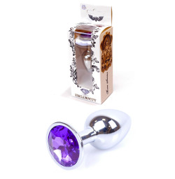 Анальная пробка Boss Series - Jewellery Silver PLUG Dark Blue S
