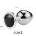 Металлическая анальная пробка, Silver Black Diamond, размер L