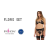 Комплект белья FLORIS SET black S/M: лиф, трусики, пояс для чулок