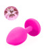 Силиконовая анальная пробка с кристаллом Silicon Pink 09, размер S