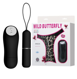 Вибростимулятор клитора с пультом д/у и стрингами Wild Butterfly