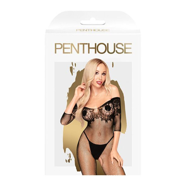Бодистокинг с имитацией лифа Penthouse - High Profile Black, размер S/L