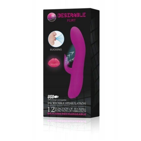 Вибратор с вакуумной стимуляцией клитора - DESIRABLE FLIRT, 19,5 см