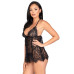 Пеньюар Leg Avenue Floral lace babydoll & string Black L