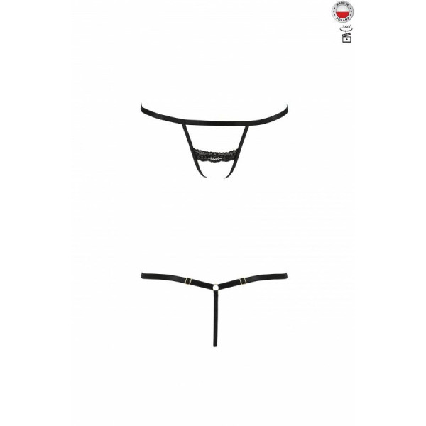 Трусики-стрепы SHELLY THONG black Passion Exclusive L/XL