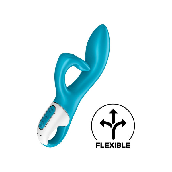 Вибратор кролик с тройным отростком Satisfyer Embrace me Turquoise, 2 мотора, 22 см