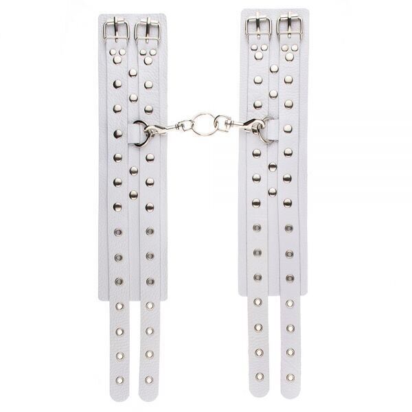 Оковы Leather Double Fix Leg Cuffs, white