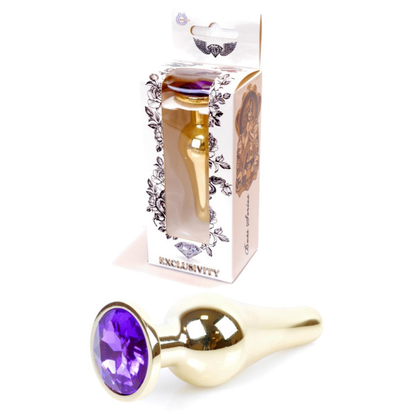 Анальная пробка Boss Series - Jewellery Gold BUTT PLUG Purple