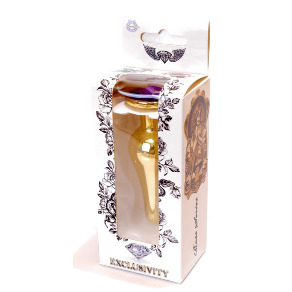Анальная пробка Boss Series - Jewellery Gold BUTT PLUG Purple