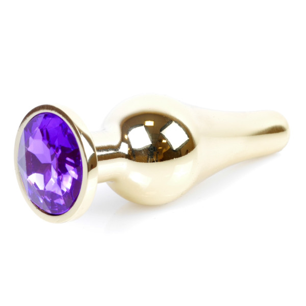 Анальная пробка Boss Series - Jewellery Gold BUTT PLUG Purple