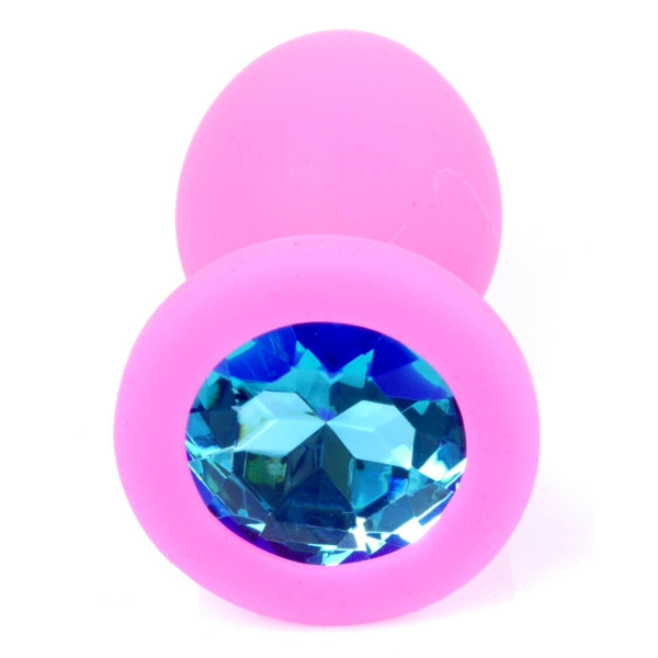 Силиконовая анальная пробка Boss Series - Jewellery Pink Silicon PLUG Medium Light Blue M