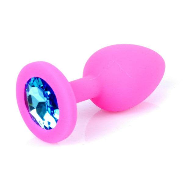 Силиконовая анальная пробка Boss Series - Jewellery Pink Silicon PLUG Medium Light Blue M
