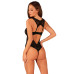 Кружевное боди Obsessive Donna Dream crotchless teddy XL/2XL Black, открытый доступ