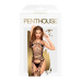 Бодистокинг с фрактальным узором и имитацией чулок Penthouse - Fatal Look Black размер XL
