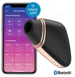 Вакуумный клиторальный стимулятор Satisfyer Love Triangle Black с управлением через интернет