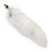 Металлическая анальная пробка с хвостом из натурального меха Art of Sex size M White fox