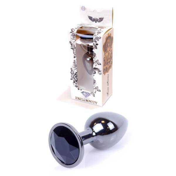 Анальная пробка Boss Series - Jewellery Dark Silver PLUG Black S