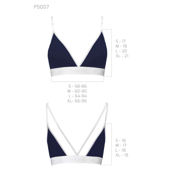 Спортивный топ с двойными бретелями Passion PS007 TOP navy blue, размер S