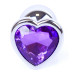 Анальная пробка Boss Series - Jewellery Silver Heart PLUG Purple S