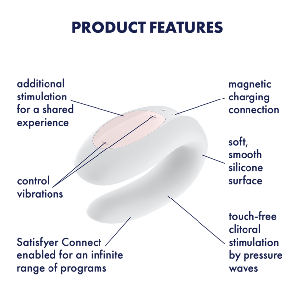 Вибромассажер для пар Double Joy Partner Vibrator White