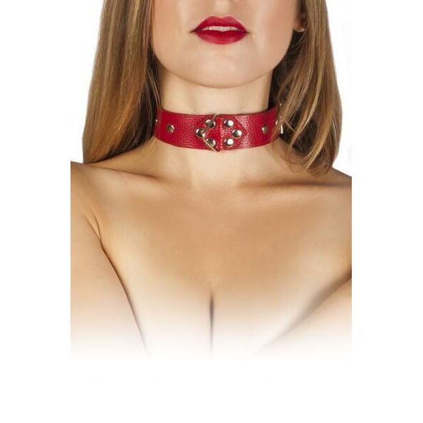 Ошейник Leather Restraints Collar, red