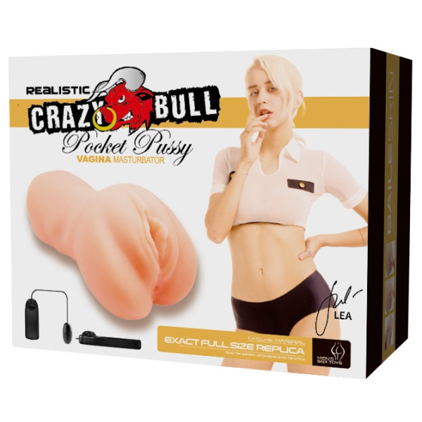 Мастурбатор с вибрацией CRAZY BULL - Realistic Pocket Pussy