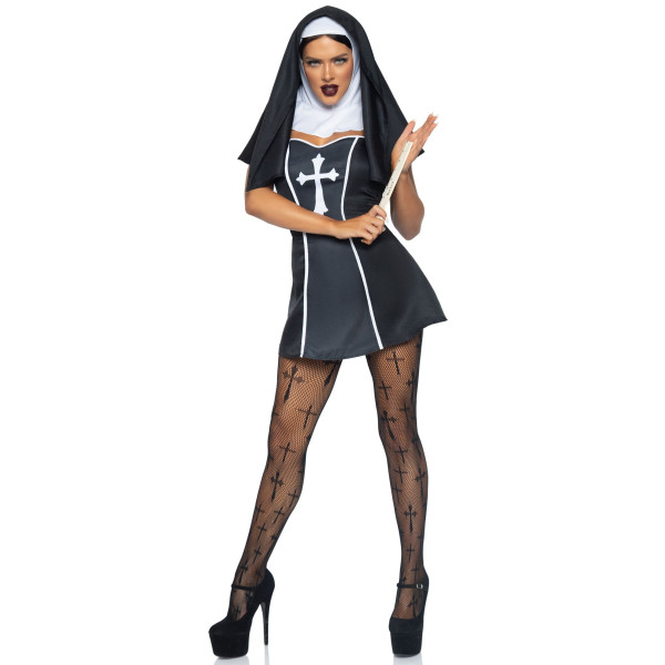 Костюм монашки Leg Avenue Naughty Nun M, платье, головной убор