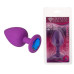 Силиконовая анальная пробка с кристаллом Purple Silicone Sapphire, размер M