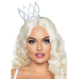 Корона со стразами Leg Avenue Faux rhinestone die cut crown, с резиночками для крепления